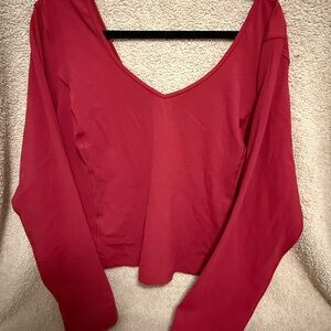 Lululemon Athletica Long Sleeve V-Neck Top - Pink